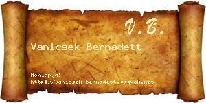 Vanicsek Bernadett névjegykártya